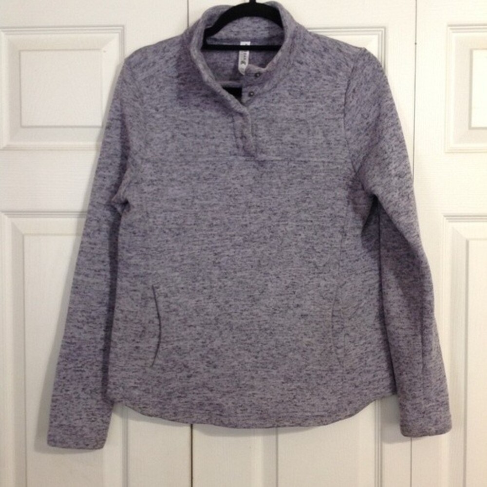 KYODAN Outdoor Size Large Purple Marled 1/4 Snap Pullover Sweatshirt Jacket
